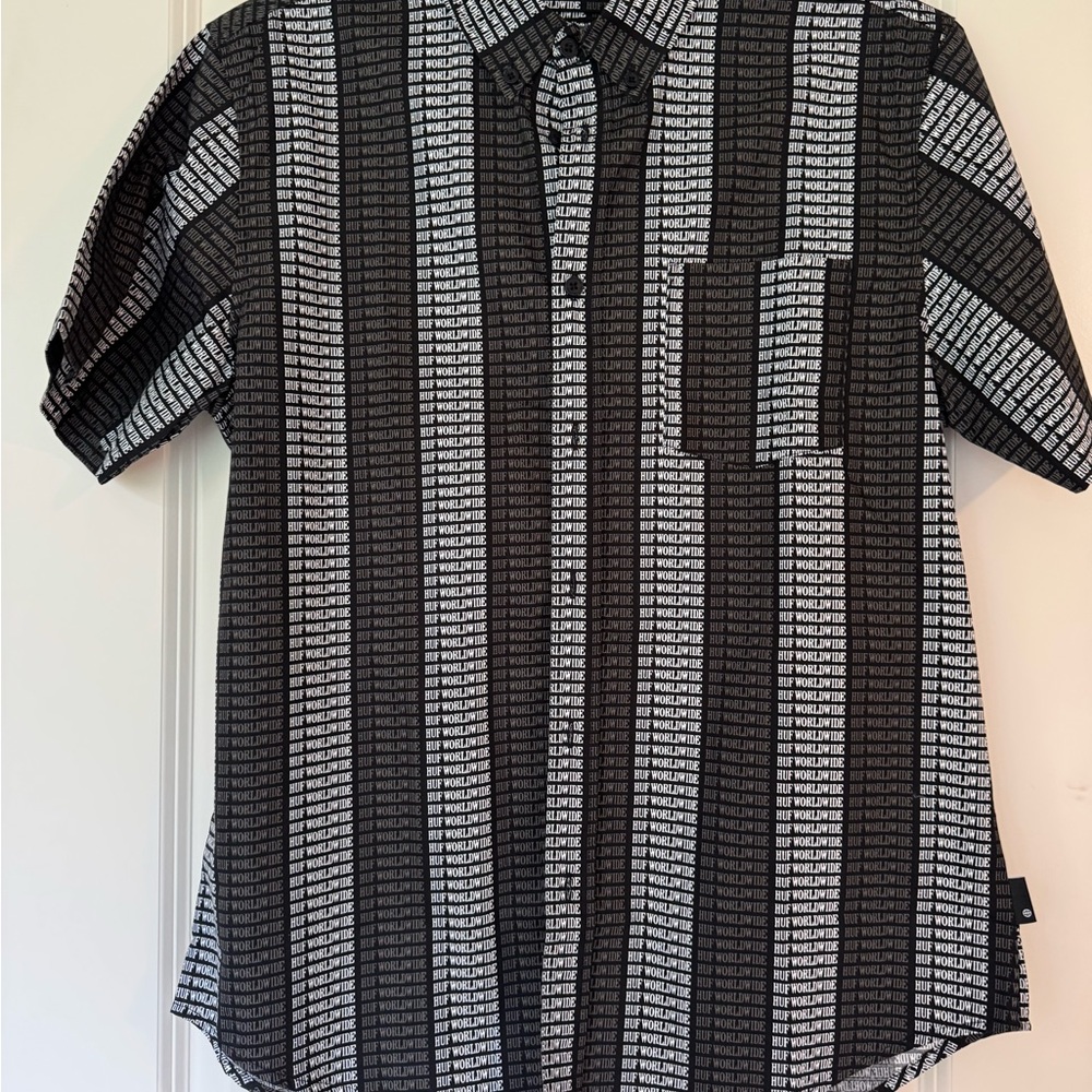 HUF Alandale Woven Black and White Patterned Men's Shirt